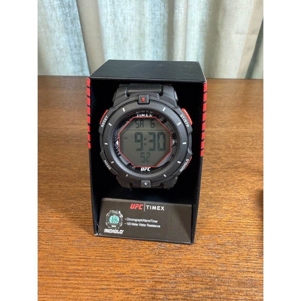 Mens Wristwatch TIMEX UFC RUMBLE TW5M59600 Digital Silicone Black Chrono Alarm